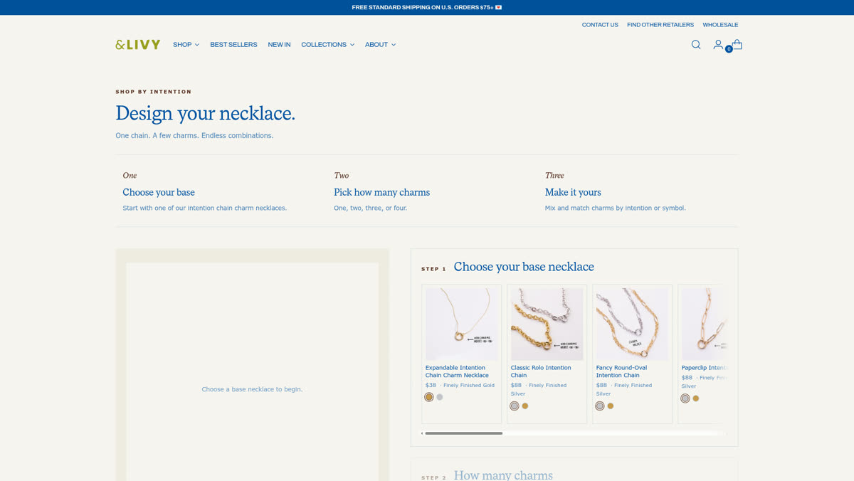 And Livy — Design your charm necklace customizer